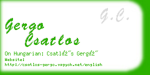 gergo csatlos business card